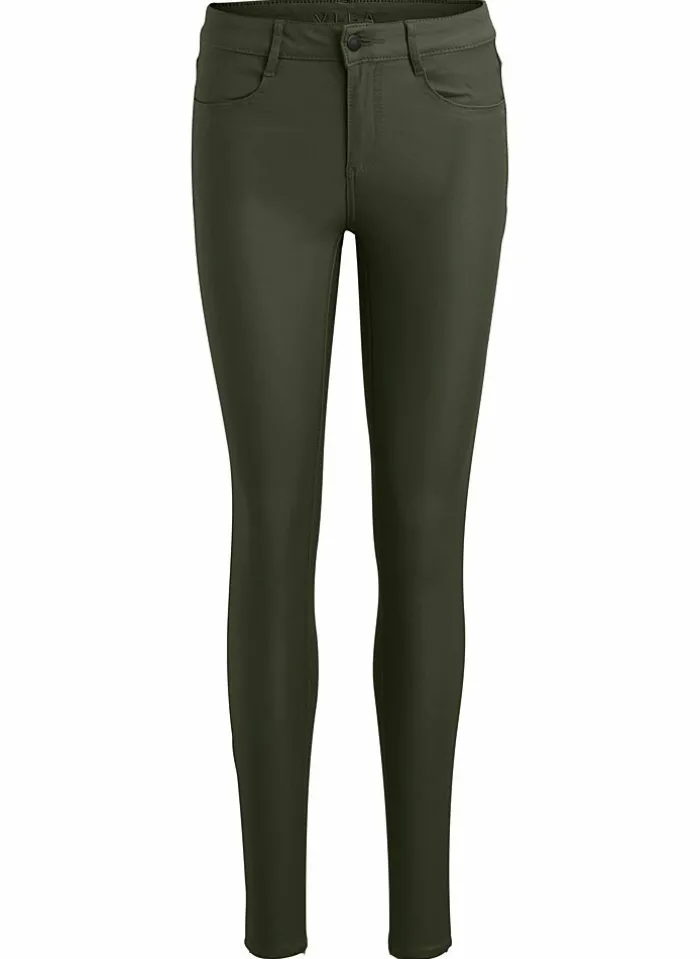 Vila Bestsellertopbroek Van - Vicommit Leatherlook black coated Best Sale