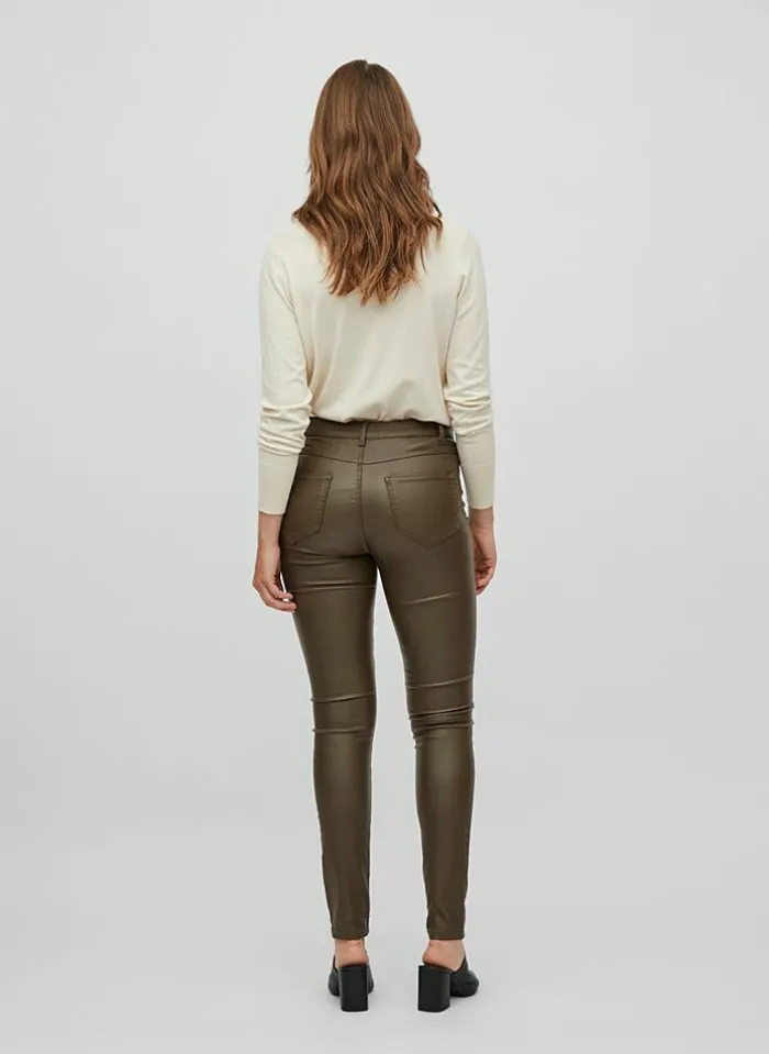 Vila Bestsellertopbroek Van - Vicommit Leatherlook black coated Best Sale