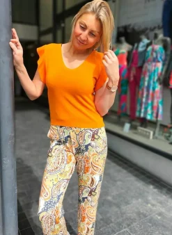 Geisha Broek Van 31069 army/orange/pink Flash Sale