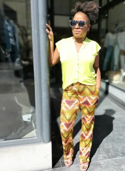 Geisha Broek Van 31069 army/orange/pink Flash Sale
