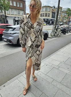 K-design Kleedje X209 Jurk Cache Coeur Met Luipaard Print (Geleverd) p646 Best