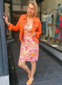 Geisha Kleed Van - 37059 army/orange/pink Best Sale