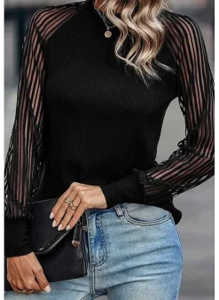 Musthaves Top Mesh zwart Sale