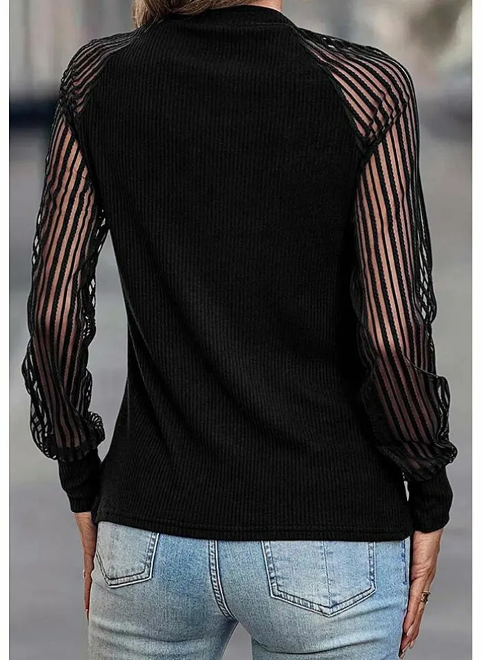 Musthaves Top Mesh zwart Sale