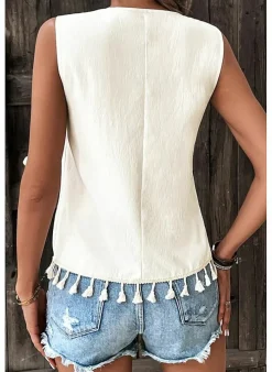 Musthaves Top Tassel Geo Light Apricot Clearance