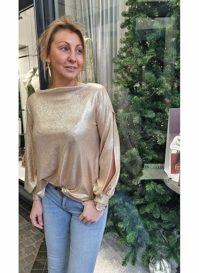 Terra di siena Pull Van Terra Di Sienna Precious (Open Armen) roos/glitter Flash Sale
