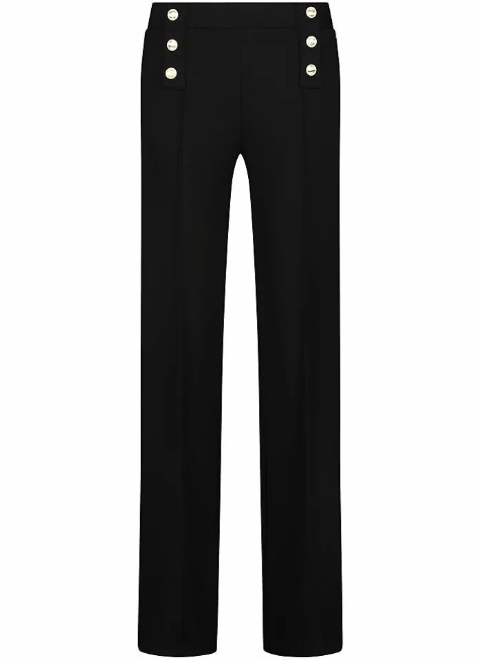 Tramontana Broek Wide Leg Sailor Details 8 zwart Clearance