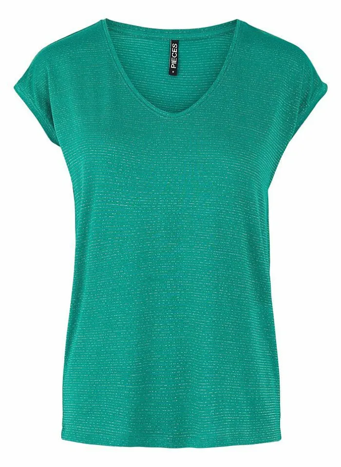 Pieces T-Shirt Van - Pcbillo Noos (Lurex Lijntjes) Bestseller! Reflecting pond Cheap