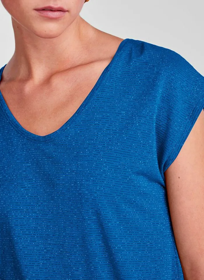 Pieces T-Shirt Van - Pcbillo Noos (Lurex Lijntjes) Bestseller! Reflecting pond Cheap