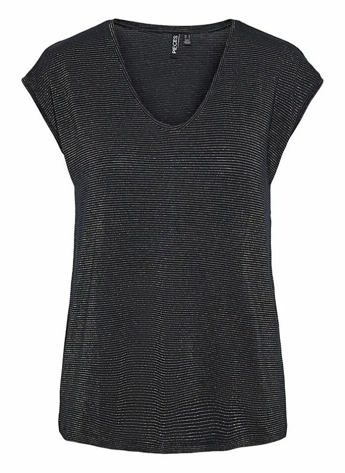 Pieces T-Shirt Van - Pcbillo Noos (Lurex Lijntjes) Bestseller! Reflecting pond Cheap