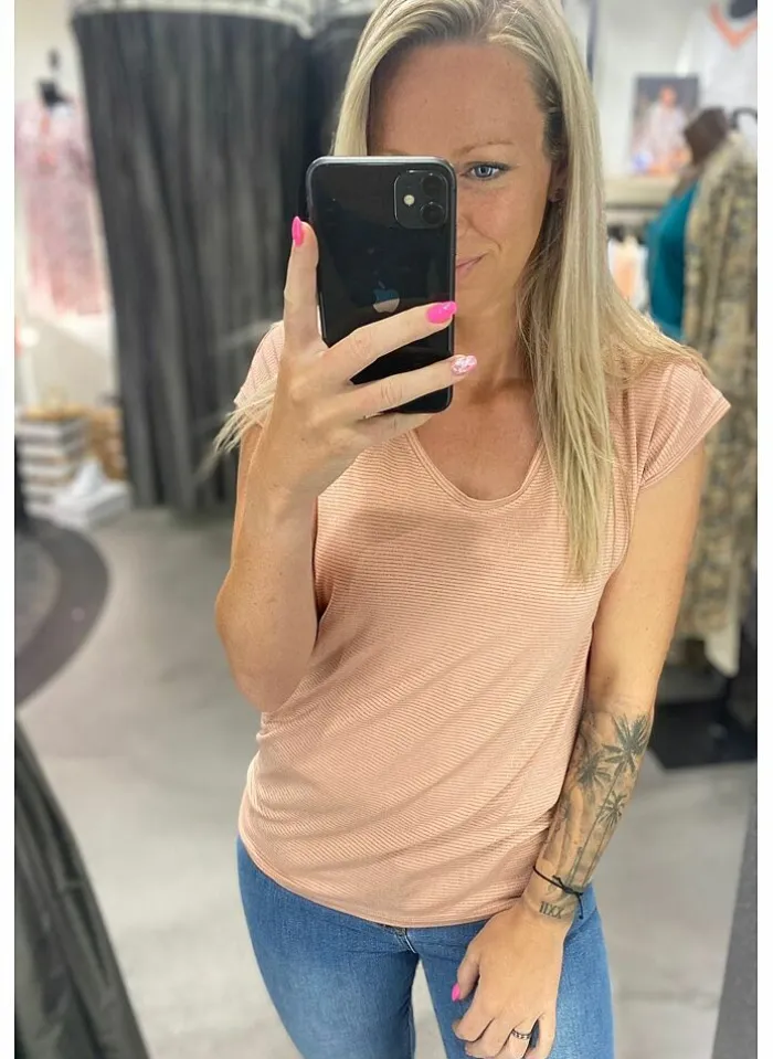 Pieces T-Shirt Van - Pcbillo Noos (Lurex Lijntjes) Bestseller! Reflecting pond Cheap