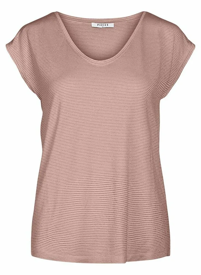 Pieces T-Shirt Van - Pcbillo Noos (Lurex Lijntjes) Bestseller! Reflecting pond Cheap