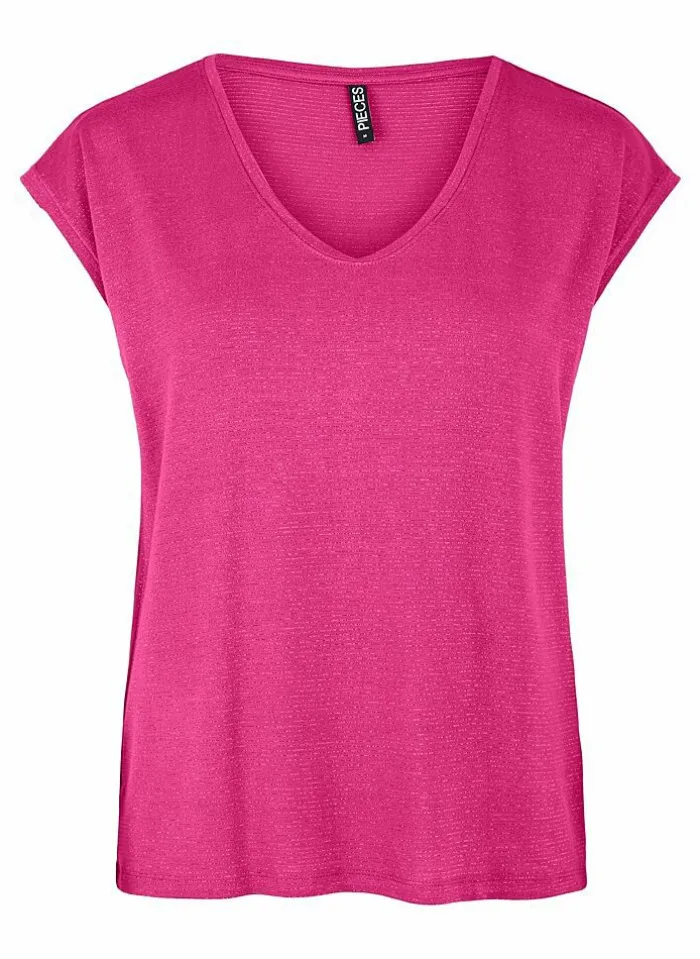 Pieces T-Shirt Van - Pcbillo Noos (Lurex Lijntjes) Bestseller! Reflecting pond Cheap