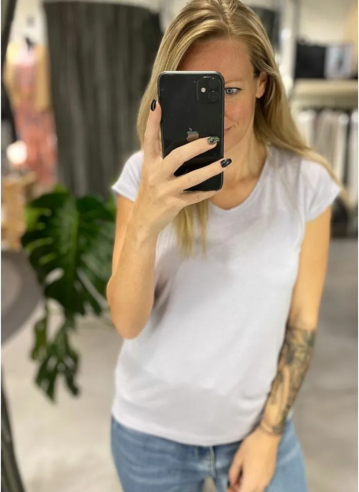 Pieces T-Shirt Van - Pcbillo Noos (Lurex Lijntjes) Bestseller! Reflecting pond Cheap