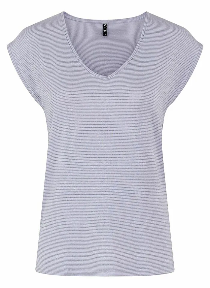 Pieces T-Shirt Van - Pcbillo Noos (Lurex Lijntjes) Bestseller! Reflecting pond Cheap