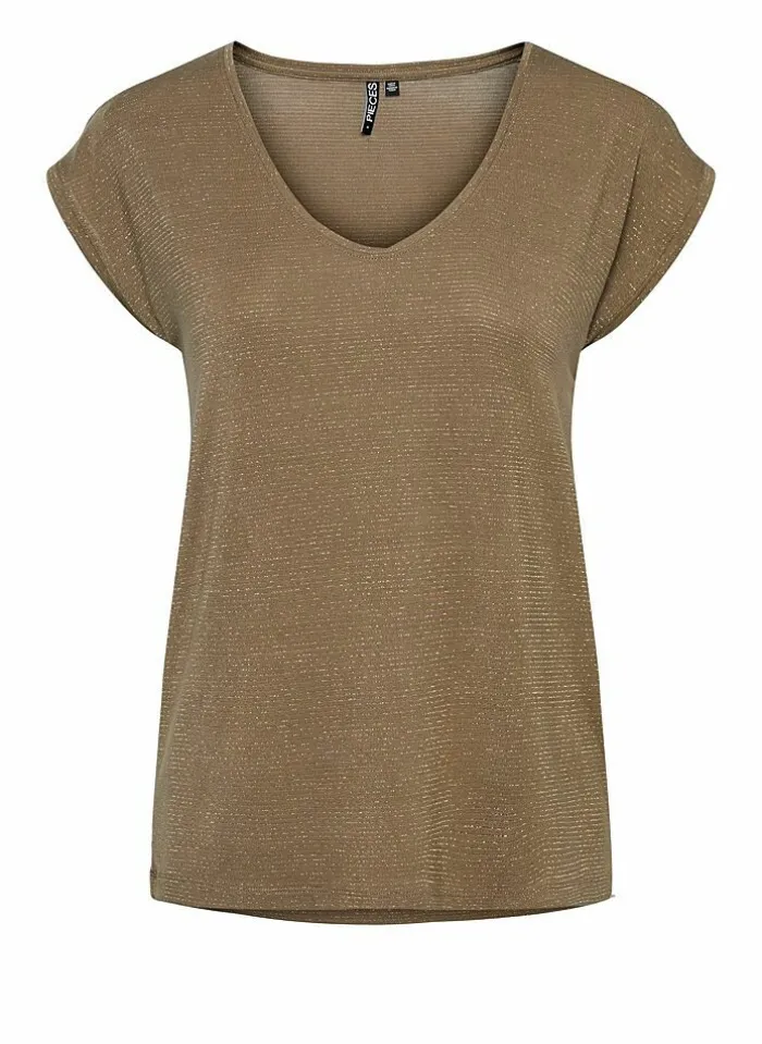 Pieces T-Shirt Van - Pcbillo Noos (Lurex Lijntjes) Bestseller! Reflecting pond Cheap