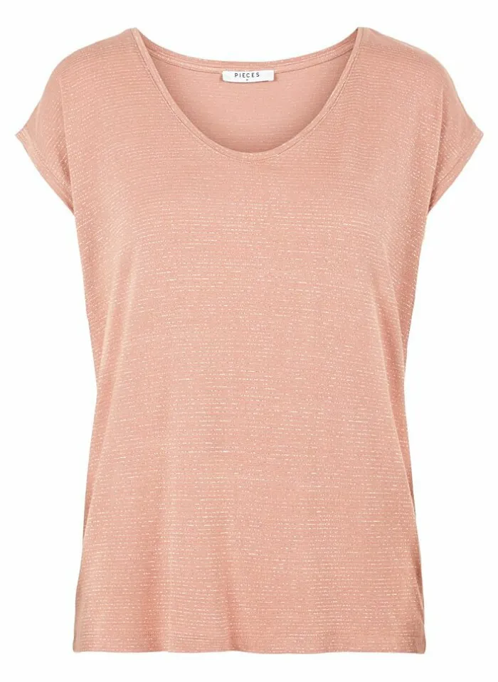 Pieces T-Shirt Van - Pcbillo Noos (Lurex Lijntjes) Bestseller! Reflecting pond Cheap