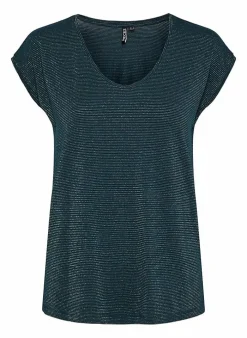 Pieces T-Shirt Van - Pcbillo Noos (Lurex Lijntjes) Bestseller! Reflecting pond Cheap