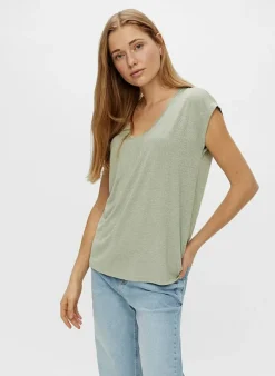 Pieces T-Shirt Van - Pcbillo Noos (Lurex Lijntjes) Bestseller! Reflecting pond Cheap