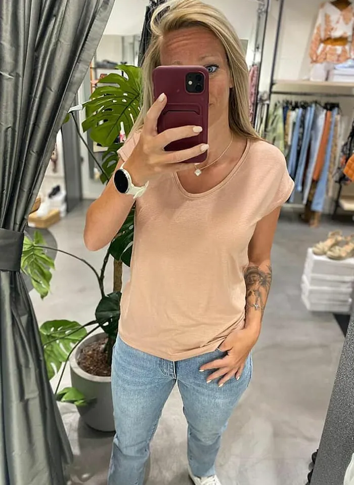 Pieces T-Shirt Van - Pcbillo Noos (Lurex Lijntjes) Bestseller! Reflecting pond Cheap