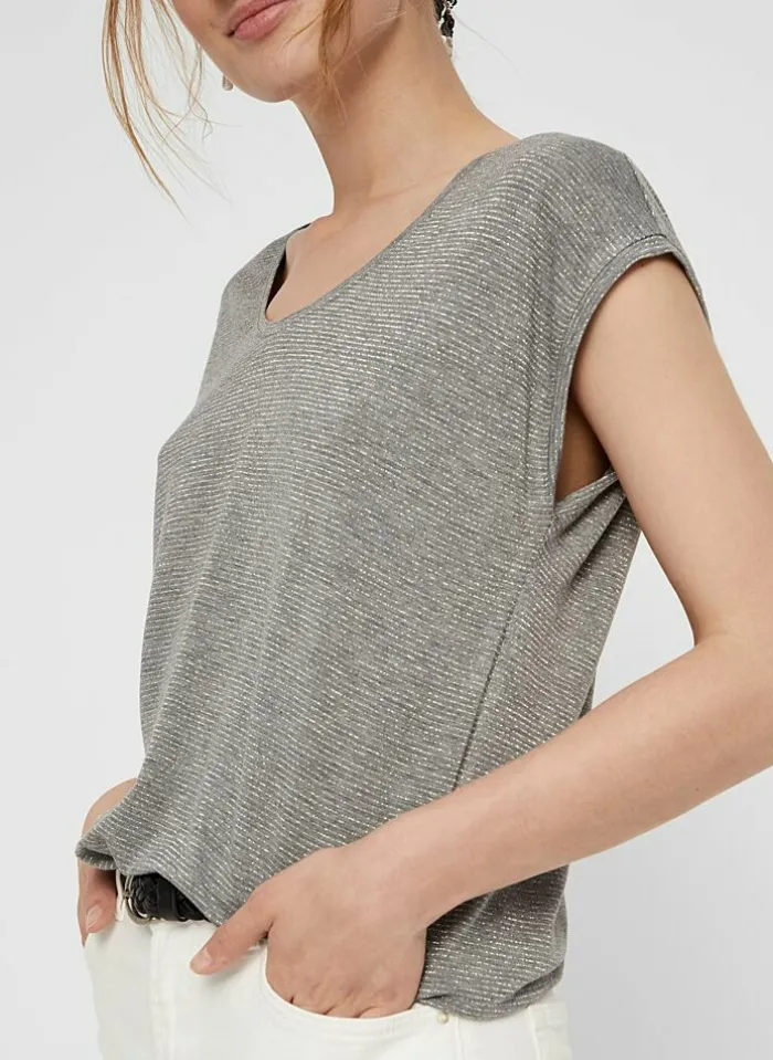 Pieces T-Shirt Van - Pcbillo Noos (Lurex Lijntjes) Bestseller! Reflecting pond Cheap