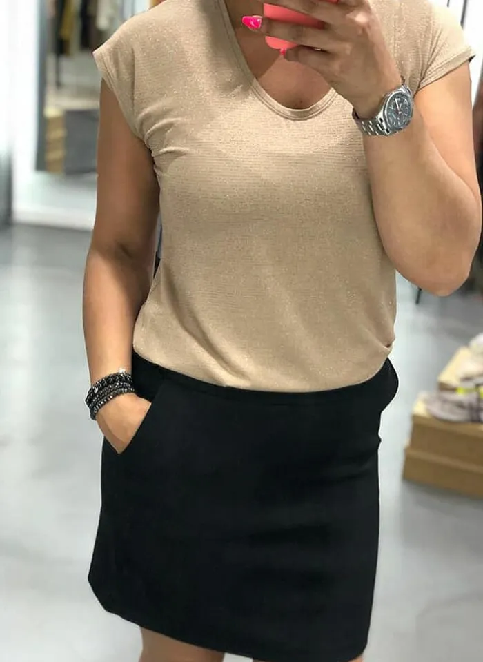 Pieces T-Shirt Van - Pcbillo Noos (Lurex Lijntjes) Bestseller! Reflecting pond Cheap