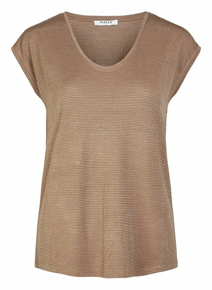 Pieces T-Shirt Van - Pcbillo Noos (Lurex Lijntjes) Bestseller! Reflecting pond Cheap