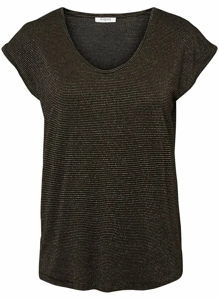 Pieces T-Shirt Van - Pcbillo Noos (Lurex Lijntjes) Bestseller! Reflecting pond Cheap