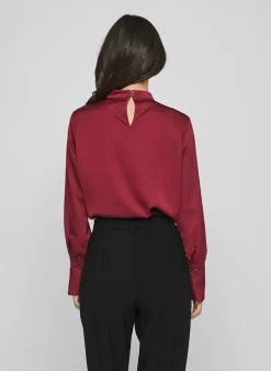Vila Bloes Ellette Highneck (Noos) beet red Discount